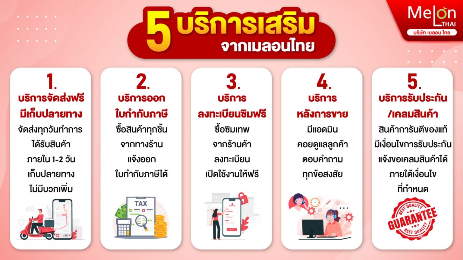 รู้หรือไม่ ? 5 บริการพิเศษจากร้านเมลอนไทย